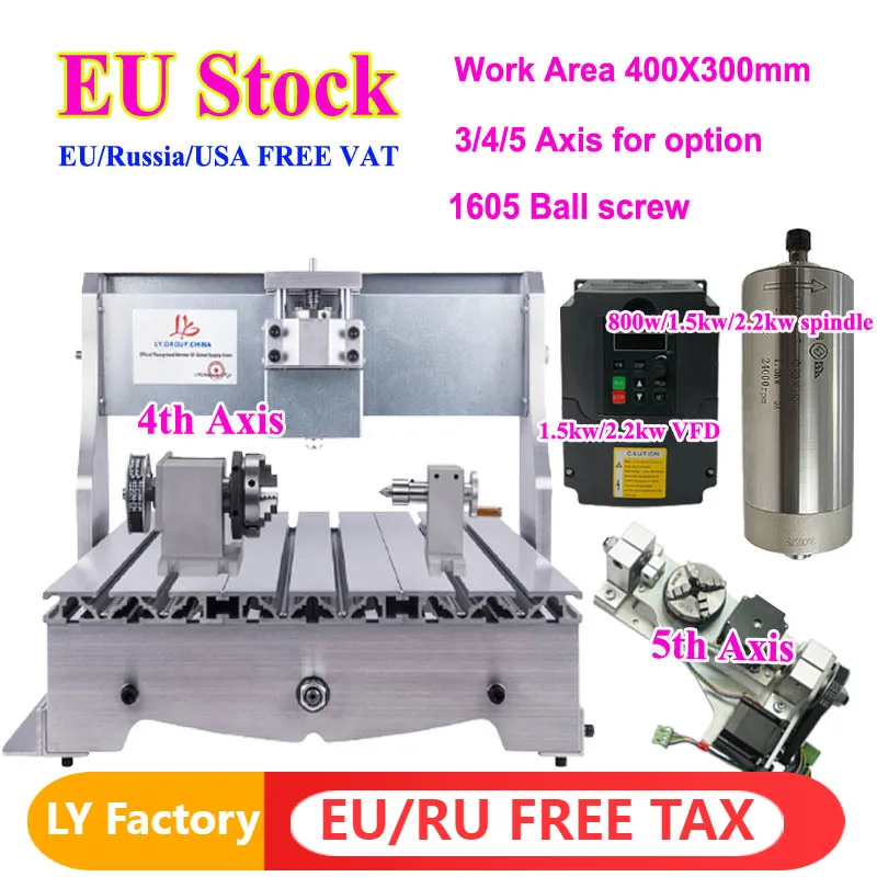 

CNC Router Frame Kit 3040 Engraving Machine Body 4 5 Axis With 2.2KW 1.5KW VFD Spindle DIY Ball Screw CNC Lathe Parts