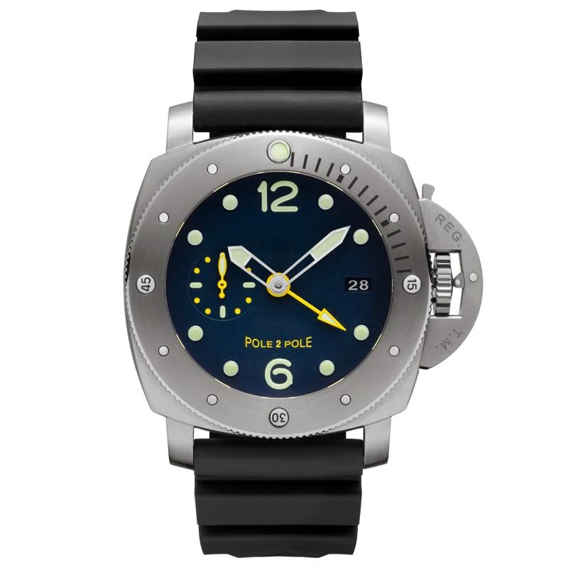 

Мужские механические Автоматические часы GMT черная резина