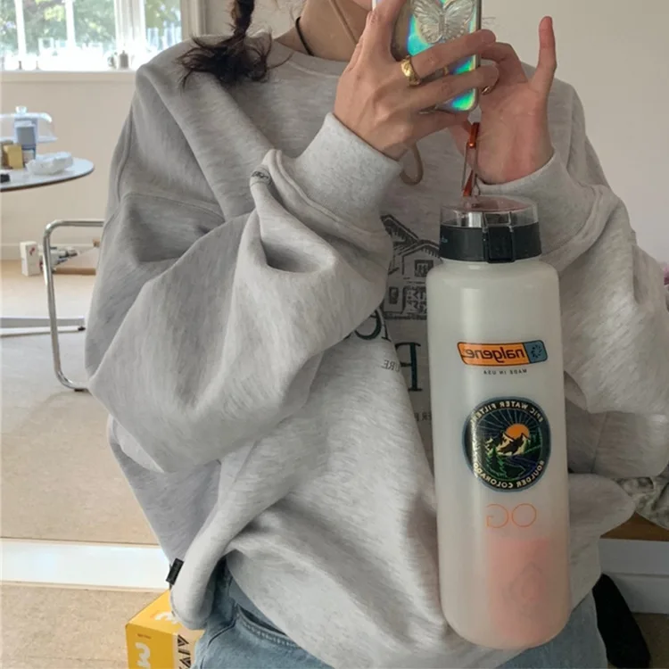 

2023 Autumn New Loose Korean Style Dongdaemun Casual Round Neck Letter Embroidery Sweatshirt