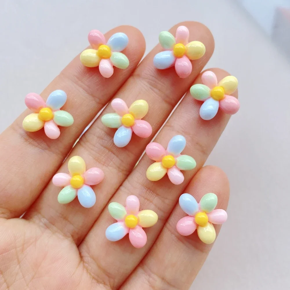 Милые радужные цветные мини-цветы в Rsin искусство ногтей рукоделие украшения для