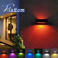 solar wall light outdoor home garden light wiring free outdoor up and down glowing wall washer villa decoration solar led light