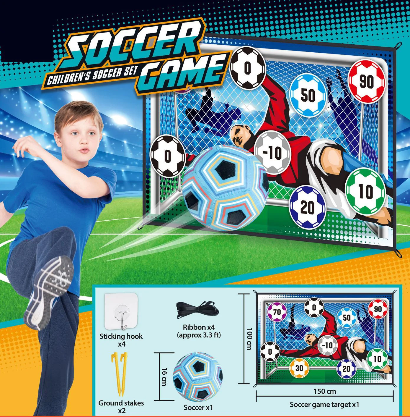 Игровой коврик для игры в футбол 150 см, набор игровых ковриков для ...