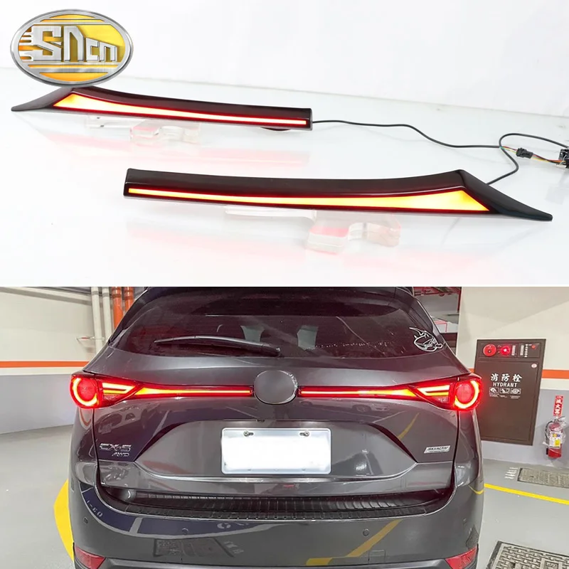 Rear Bumper Trunk Tail Light For Mazda CX-5 CX5 2017 - 2021 Car LED Rear Fog Lamp Brake Light Dynamic Turn Signal Reflector