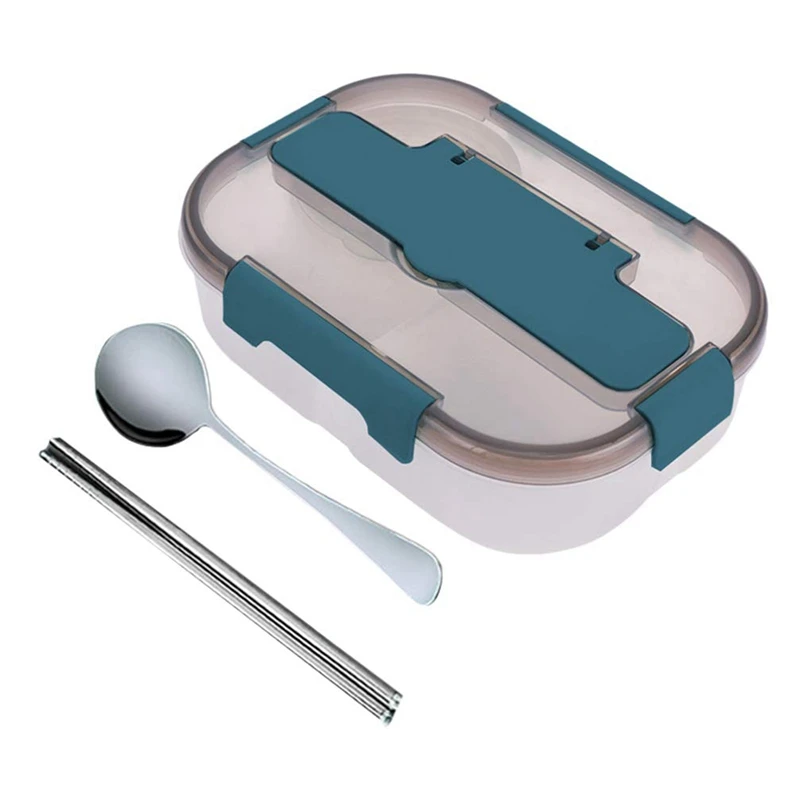 

Promotion! Boxes Lunch Box Compartment Lunch Box With Spoon And Fork Leak- Proof Separated Portable Meal Prep Containers