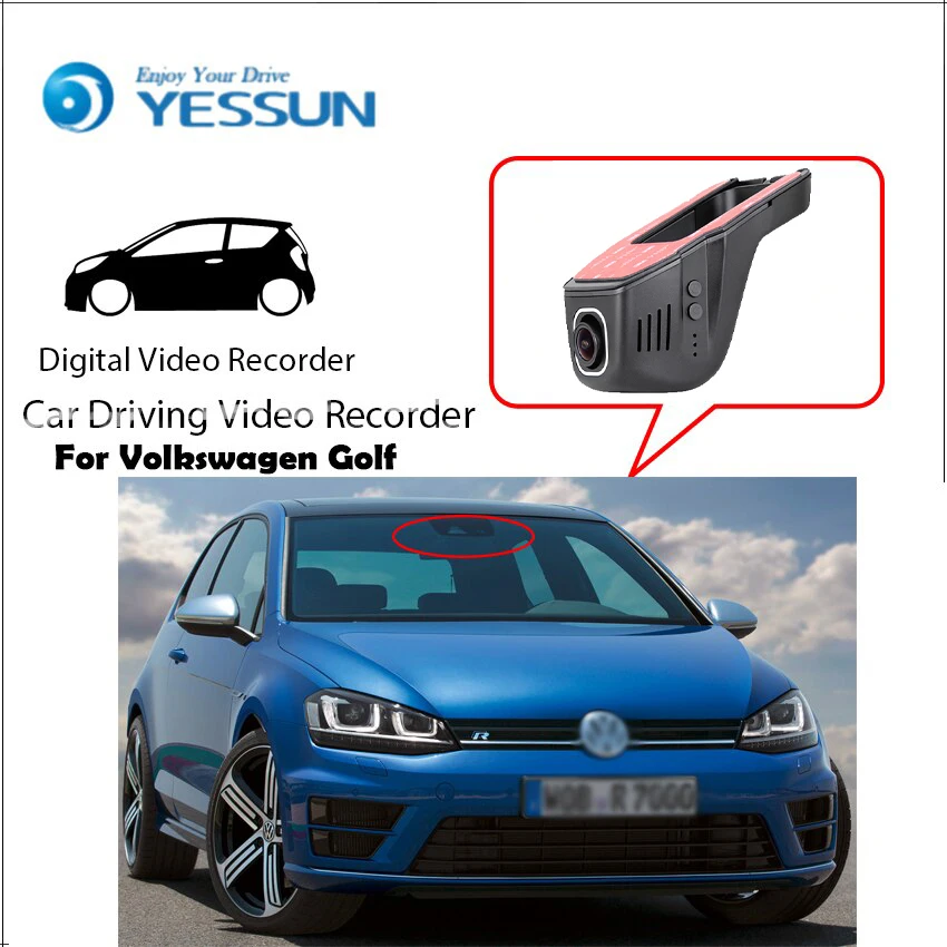 

YESSUN для Volkswagen Golf Автомобильный видеорегистратор DVR Мини Wifi камера Novatek 96658 FHD 1080P видеорегистратор оригинальный стиль