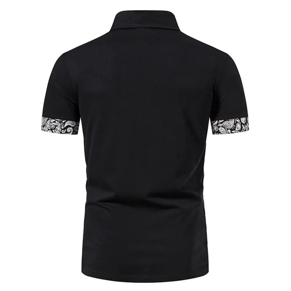 

Trendy Summer Shirt Pullover Quick Dry Men Summer Top Contrast Color Men Summer Shirt