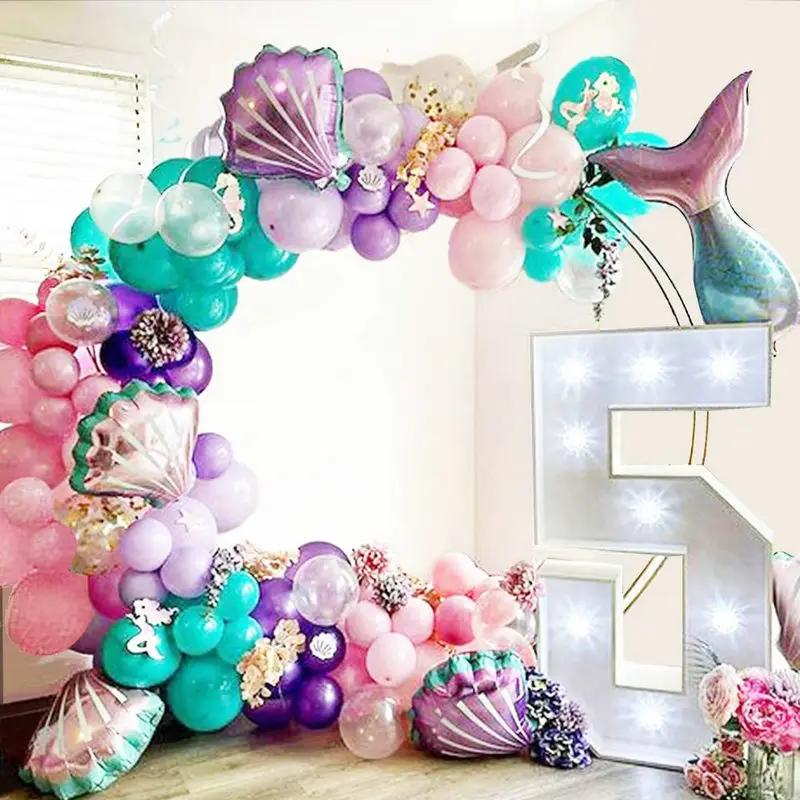 

97pc Mermaid Theme Balloon Arch Set Child Home Birthday Party Wedding Room Graduation Ceremony Decoration Supplies Latex Balloon