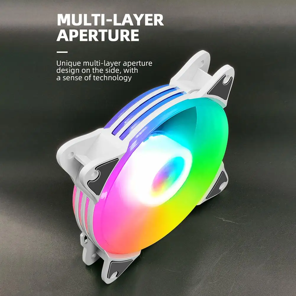 

12cm 5V COOLMOON 4-pin PWM PC Case Cooling Fan Addressable ARGB CPU Radiator Heatsink for Desktop Chassis with RGB Controller