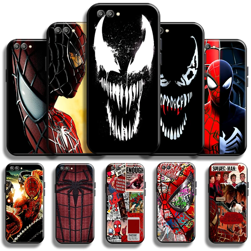 

Spiderman Venom For Huawei Honor V20 V10 V9 Phone Case Funda Carcasa Liquid Silicon Shockproof Soft Cases Shell Cover Back