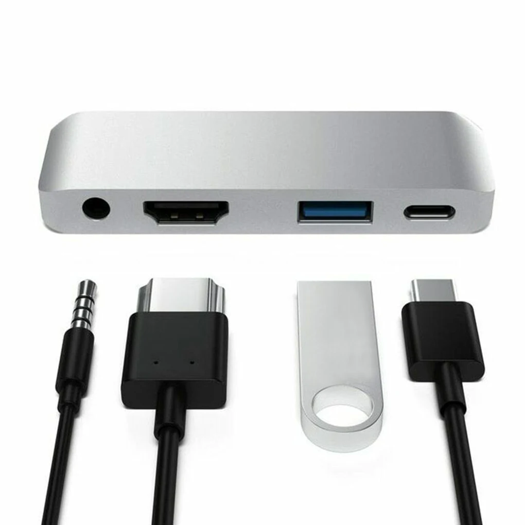 

USB Type-C адаптер для мобильного телефона Pro Hub со стандартной зарядкой USB 3 0 3 5 мм разъем для Наушников HDMI-совместим с планшетом 2020 iPad Pro