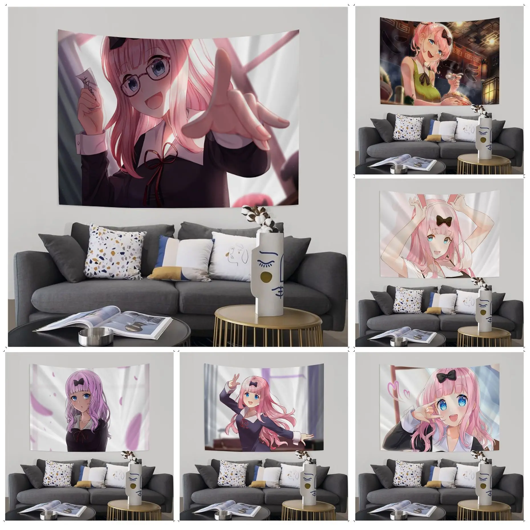 

Chika Fujiwara The Hot Waifu Beautiful Anime Hippie Wall Hanging TapestriesT arot Hippie Wall Rugs Dorm Wall Hanging Sheets