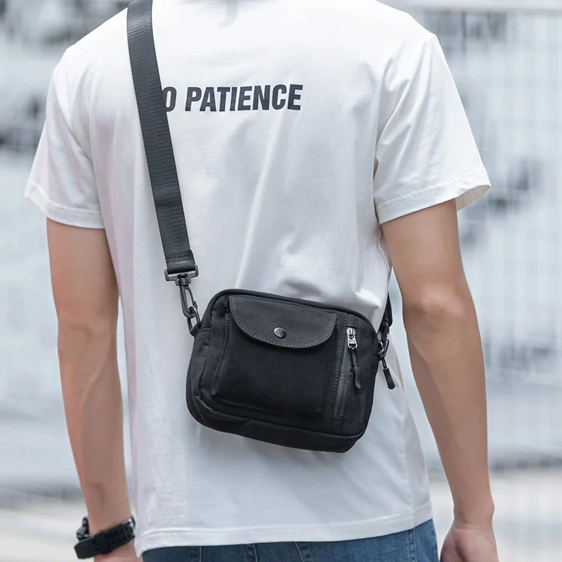 

Men Crossbody Shoulder Bags Light Weight Japan Style Black Small Male Crossbody Pack Hip Hop Street Travel Cross-body Bag