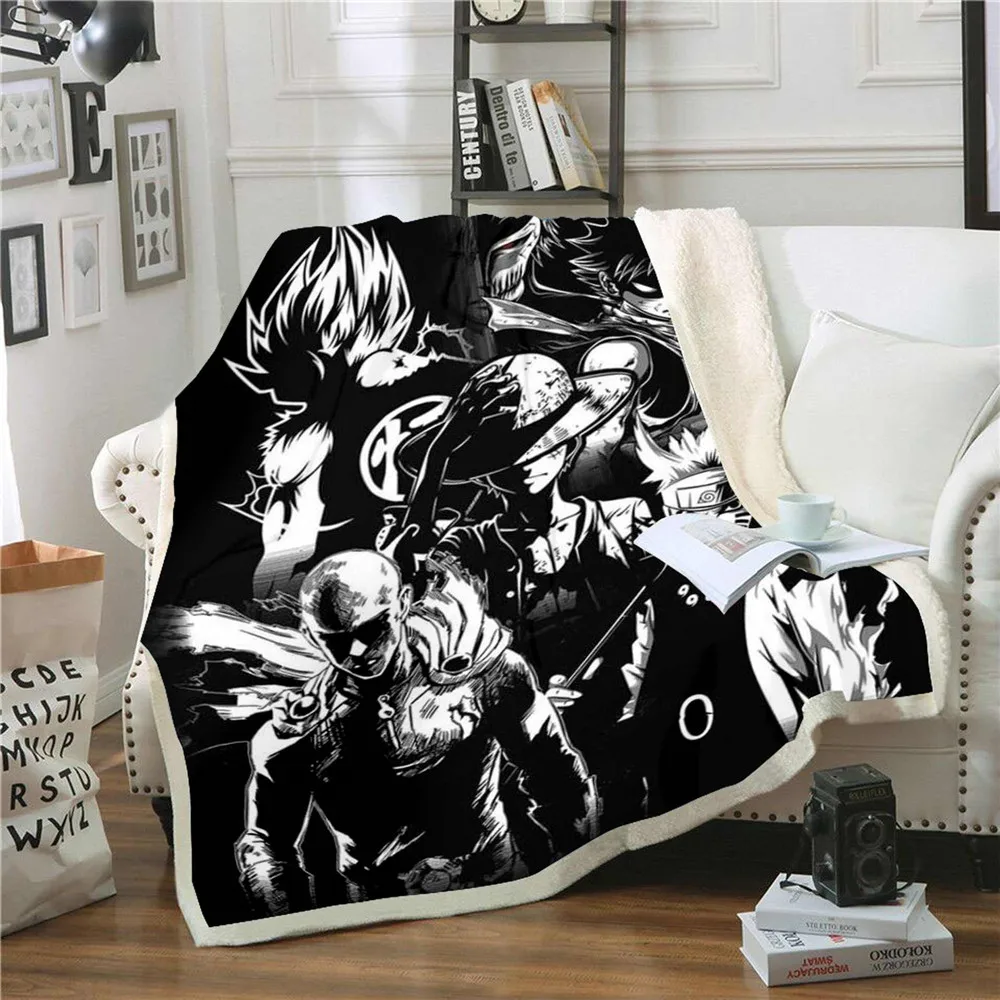 

One piece 3D Printed Plush Blanket for Adults Fashion Bedspreads Home Office Washable Comforter Casual Sherpa Blanket 008