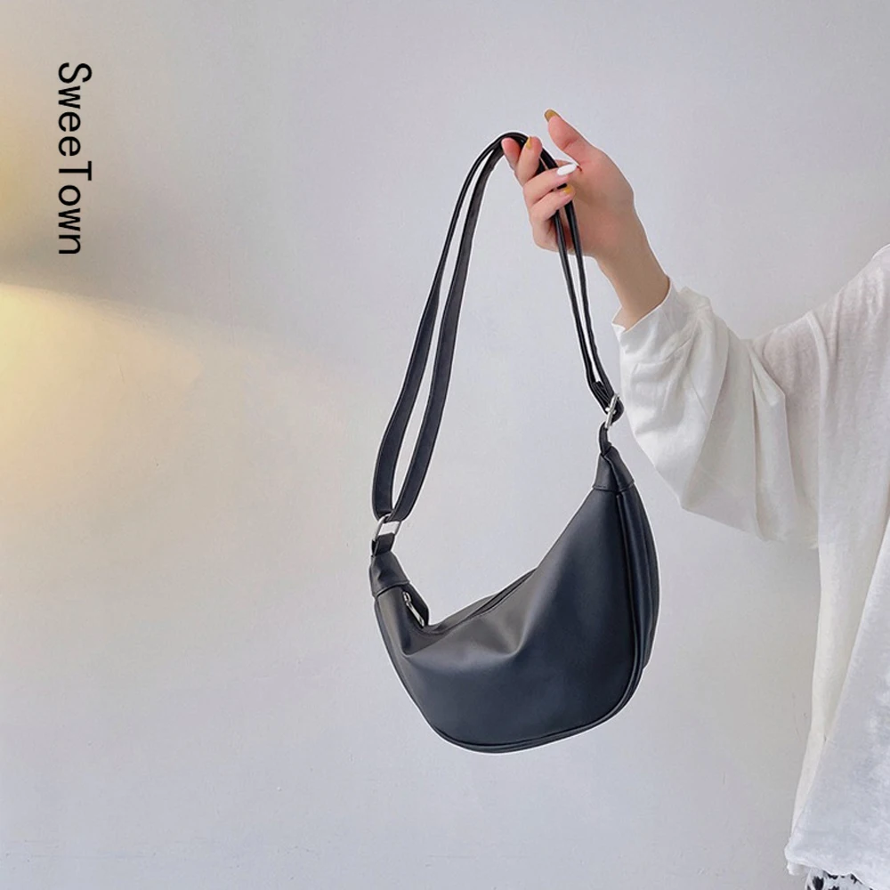 

Sweetown Nylon Dumpling Chest Bag Women's Armpit Messenger Shoulder Casual All-match 2022 New Fashion Handbag Student Chest Bag