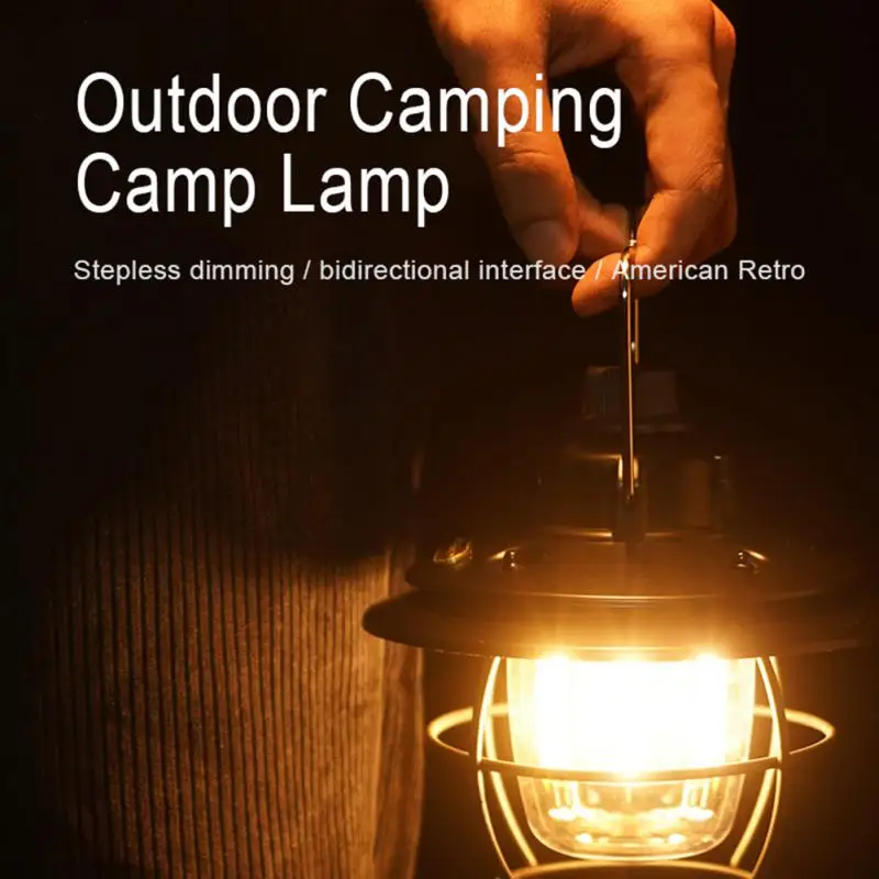 

Retro Portable Camping Lantern 6000mAh Outdoor Kerosene Vintage Camp Lamp 3 Lighting Modes Tent Light for Hiking Climbing Yard