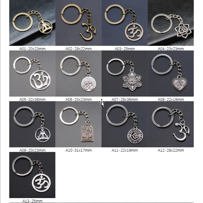 

New Arrival Om Yoga Charms Car Keychains Keyrings For Women Gift