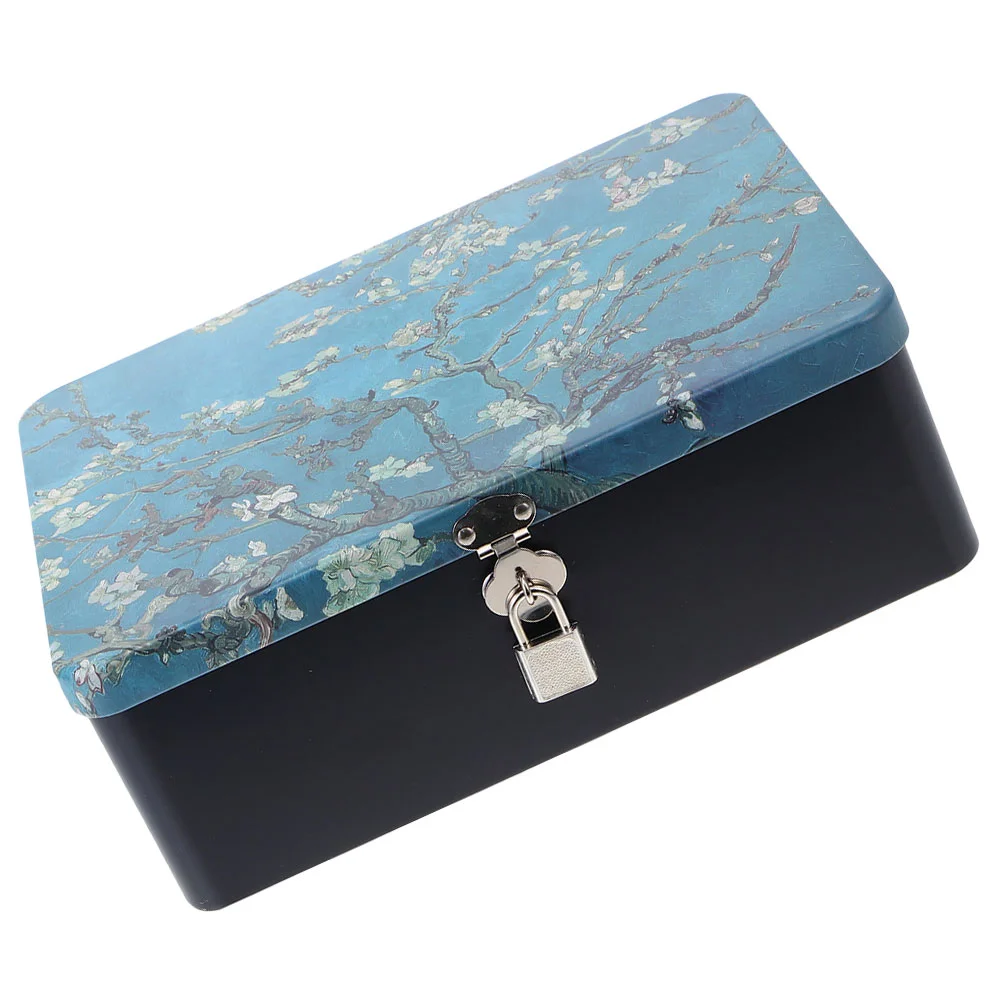 

Vintage Storage Box Case Tin Tinplate Container Souvenir Desk Organizer Desktop