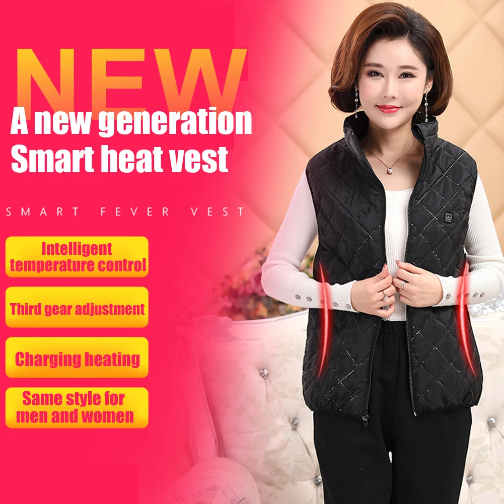 

Intelligent Headed Waistcoat Men Women USB Electric Heating Coat Pocket Zipper for Outdoor Hunting for Camping for Sports Hiking