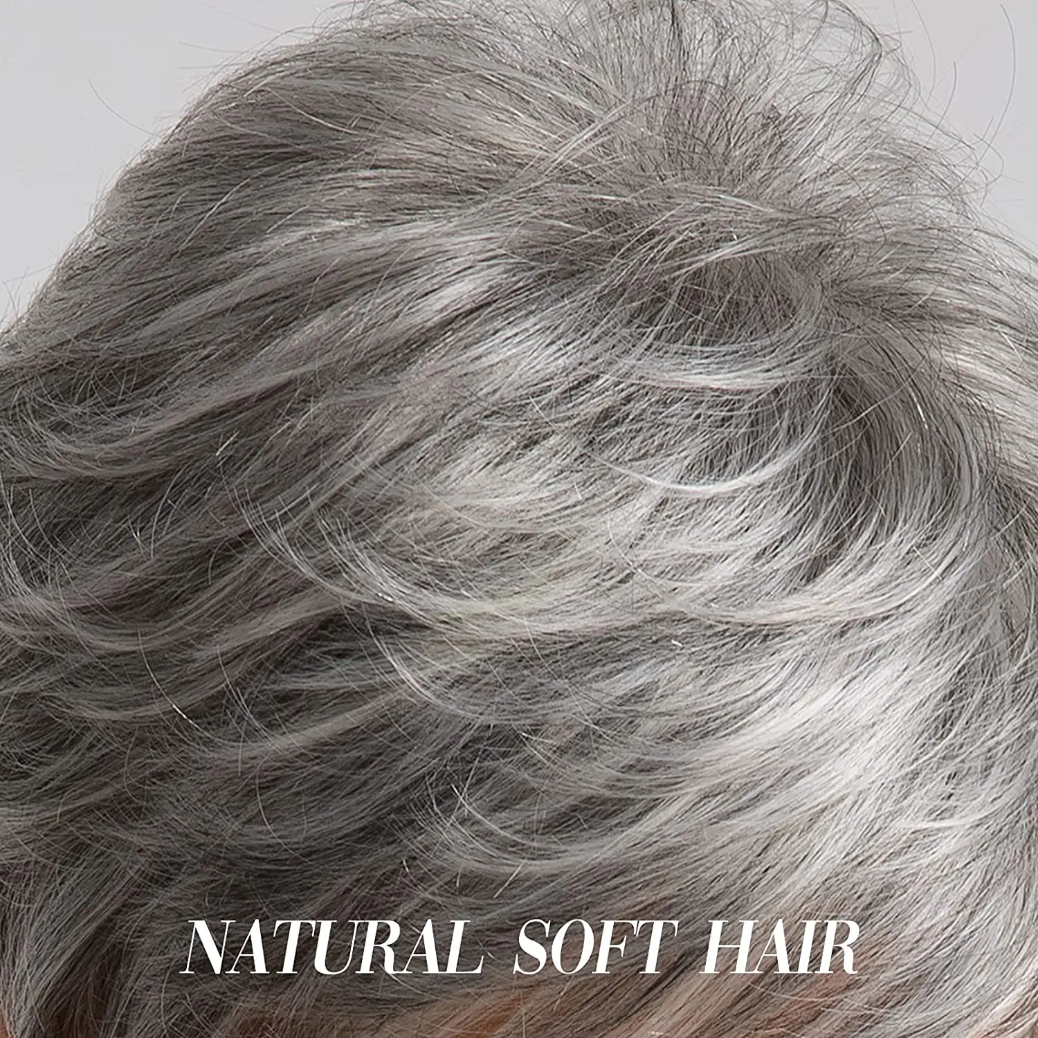 Парик HAIRCUBE с короткими седыми волосами и челкой парики-фея серебряной золой для