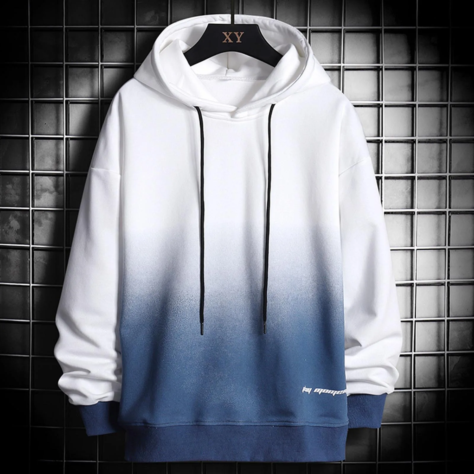 

Gradient Drawstring Hoodie Casual Jogging Sweatshirt All-Match Hip-Pop Streetwear Basic Pullover Top Men'S Autumn Sudaderas