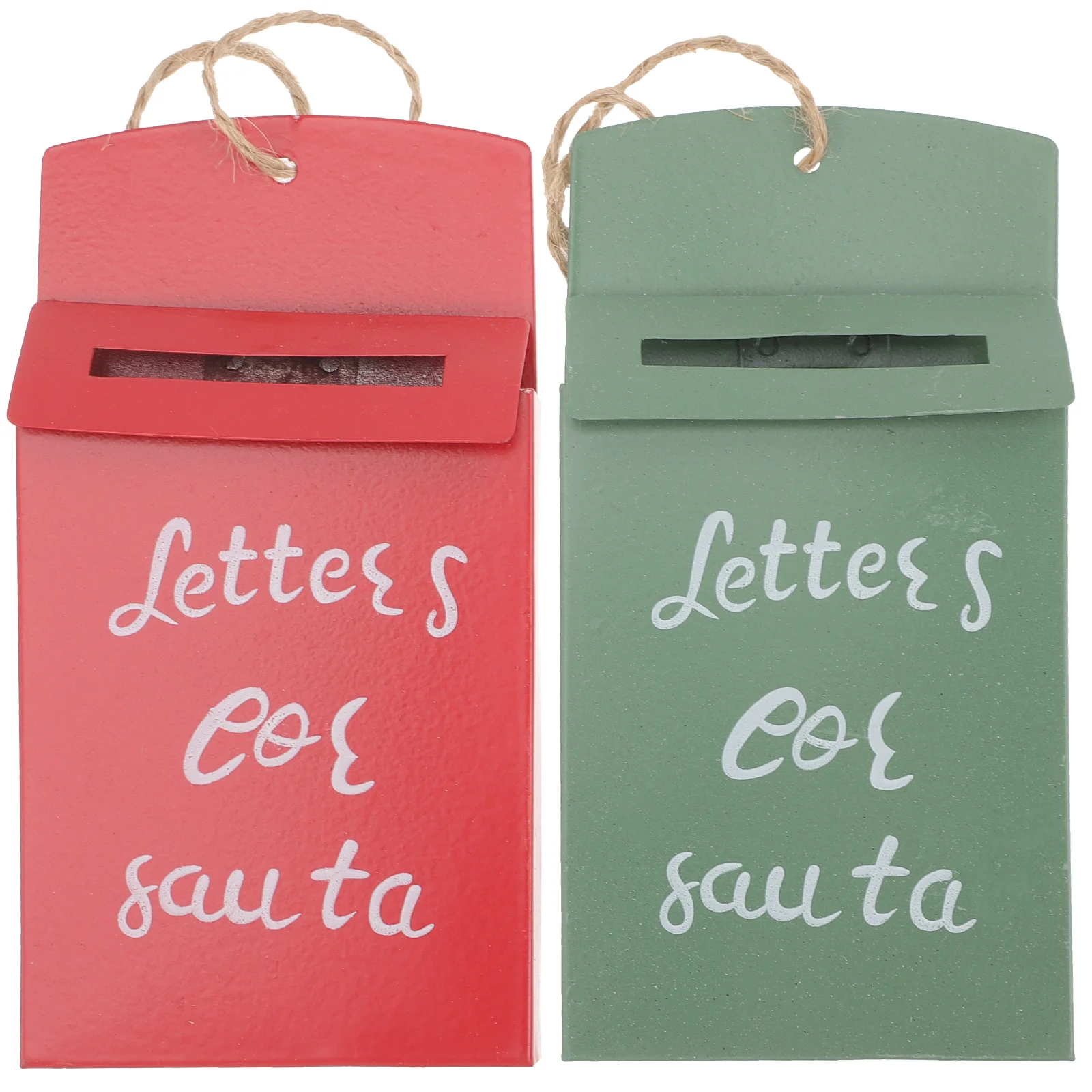 

Christmas Tree Mailbox Pendants Party Ornaments Letter Decor Props Decoration Hanging Santa Letters Metal Merry Holiday Case