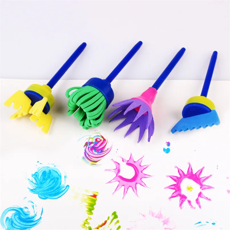 

Graffiti Brushes Paintbrush Pen Paint Tools Toy 1Set Children Painting Sponge Brush Plastic Handle Drawing Toys DIY Crafts Art