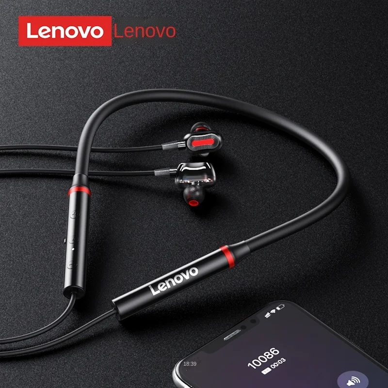 

Lenovo Bluetooth5.0 Wireless Earbuds Magnetic Neckband Earphones IPX5 Waterproof Sport Headset With Noise Cancelling HiFi Mic