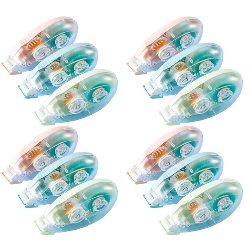 12 упаковок двухсторонняя лента ролик 3 цвета для скрапбукинга клейкая роликовая