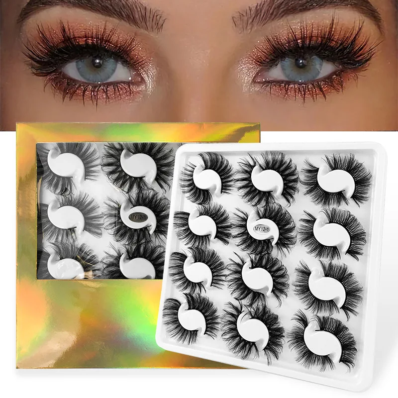 

NEW 12 Pair 3D Mink Lashes Natural Thick Curl Eyelash Dramatic False Eyelashes Faux Cils Makeup Fake Eyelash Extension maquiagem