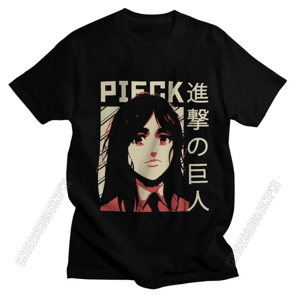 

Fashion Attack On Titan T Shirt Men Anime Manga Aot Pieck T-Shirt Printed Tee Tops Soft Cotton Slim Fit Tshirt Gift