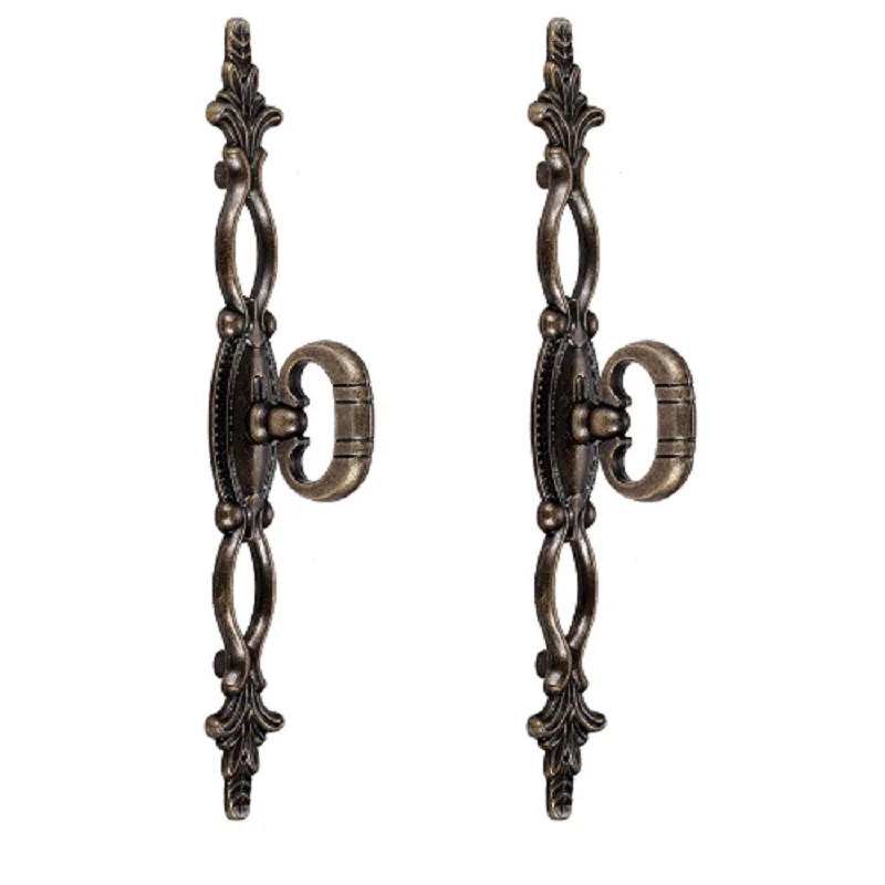 

2Pcs Antique Bronze Flower Pull Alloy Ring Knob Vintage Lacework Handle W/screw Hollow Decor Drawer Door Cabinet Old Chinese