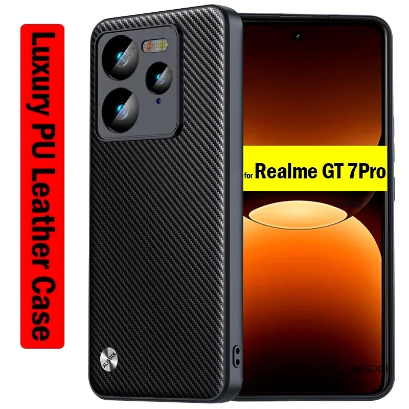 Противоударный чехол для Realme GT 7 Pro роскошный защитный из искусственной кожи с