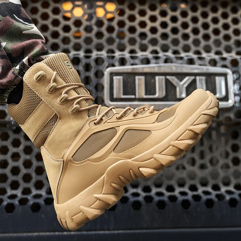 Newest Desert Outdoor High Quality Tactical Boots Men Military Man Top Non Slip Men's Hiking Shoes Botas Militares Hombre | Спорт и