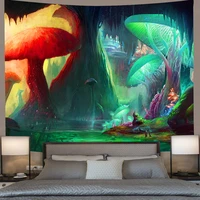 mushroom forest tapestry banners flags psychedelic sea jellyfish art wall hanging tapestries for living room home dorm decor