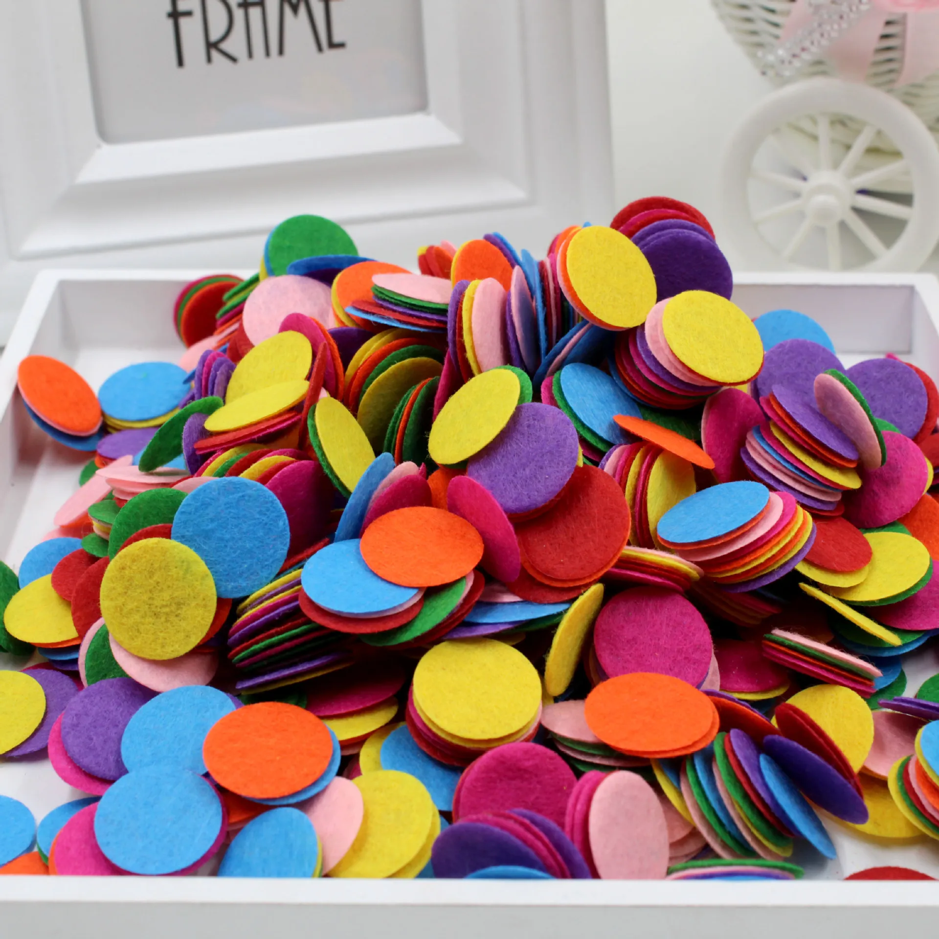 

1000Pcs 2-5cm Round Non Woven Diy Flower Patch Headdress Accessories Felt Gasket Kindergarten Early Education Diy Handmade Patch