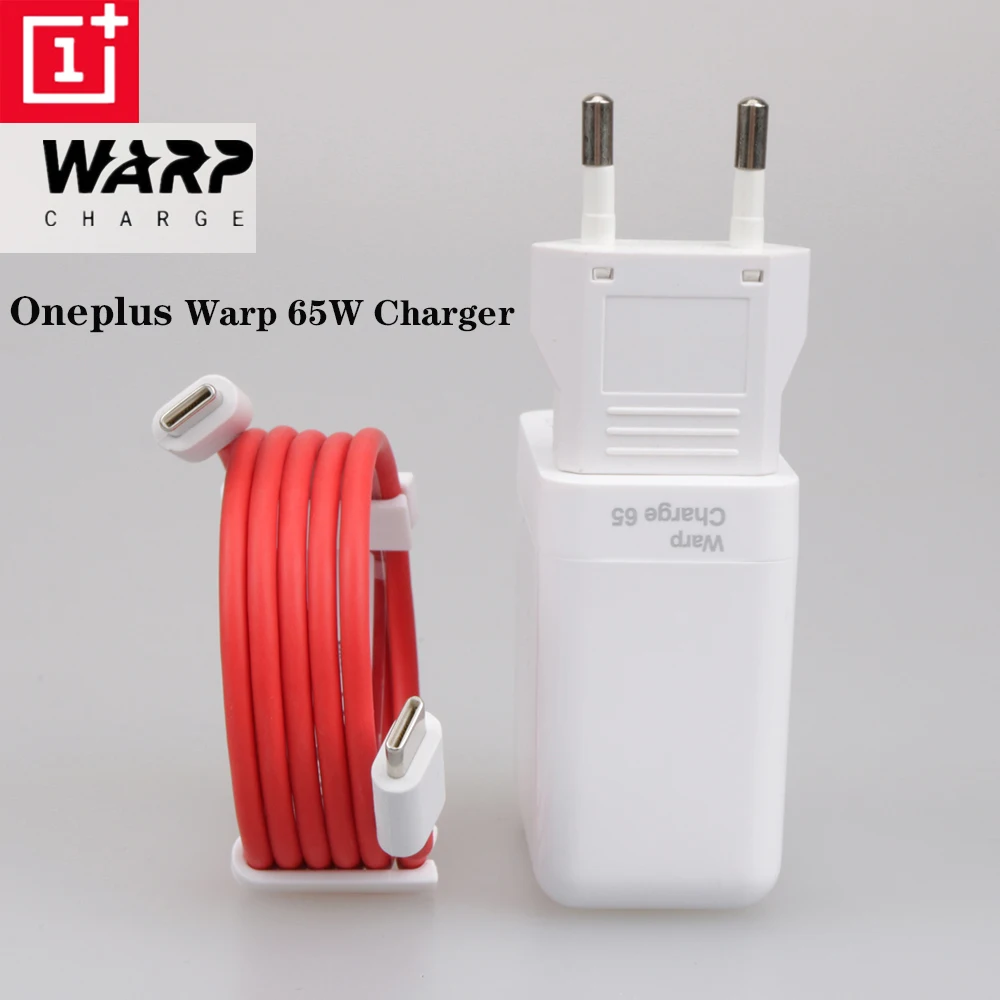 

Original Oneplus Warp Charge 65w Power Adapter EU US quick Charger 65 w Type C To Type C Cable One Plus 9 pro 9R 8T 8 nord n100