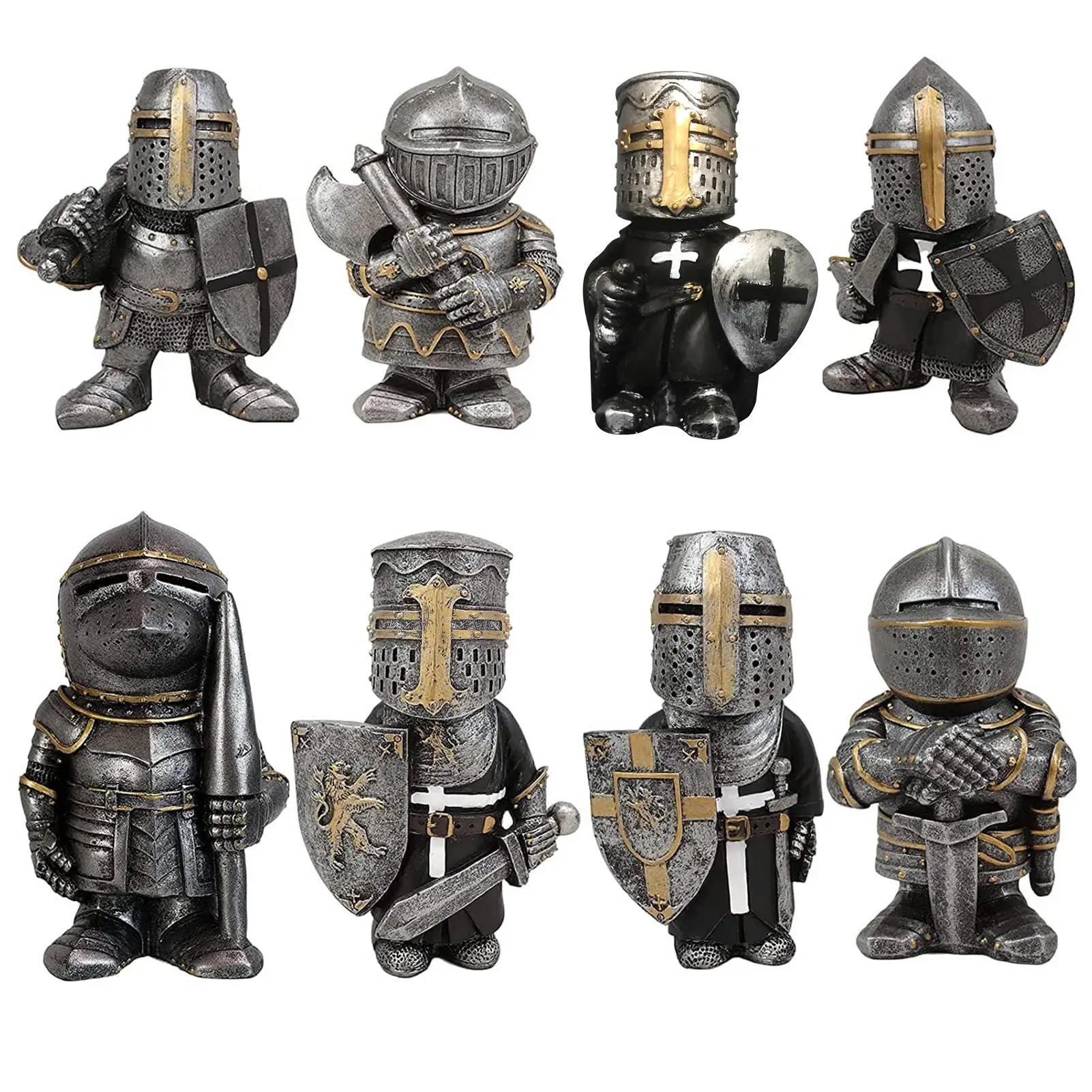 

Knight Gnome Statue Yard Garden Protector Resin Sculpture