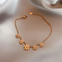 bohemia daisy bracelet for women stainless steel flower bracelet classic summer trend jewelry girls gift accessories
