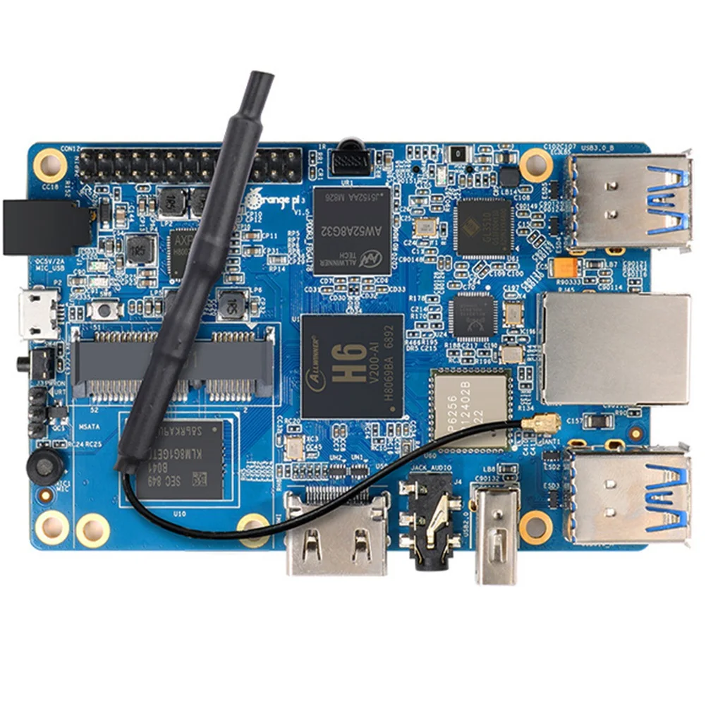 

Orange PI 3 2GB + 8G EMMC LPDDR3 макетная плата H6 Bluetooth 5,0 Поддержка Android 7,0, Ubuntu, Debian одна плата