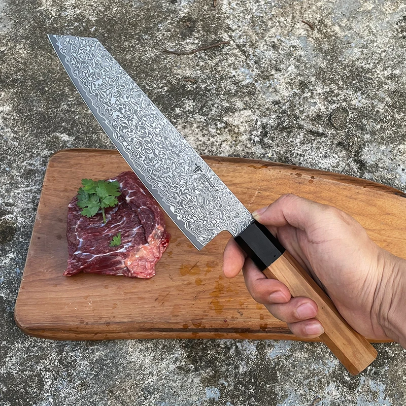 SHOOZIZ YA02 Набор ножей Дамасская сталь Оливковое дерево Ручка Нож шеф-повара для