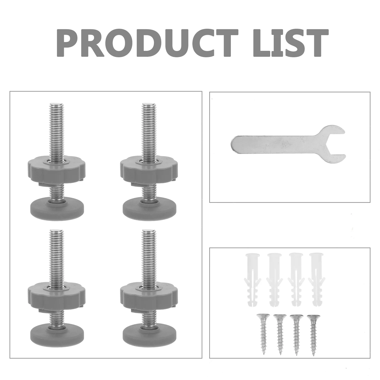 4 Pcs Child Door Wall-mounted Safety Screw Baby Bolts Pvc Lagging Steel Core Gate