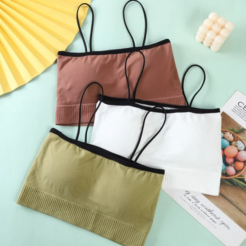 

Sexy Lingerie Crop Tops Female Backless Underwear Top Sexy Bandeau With Chest Pad Sexy Bra Bandeau Crop Top Slim Spaghetti Strap