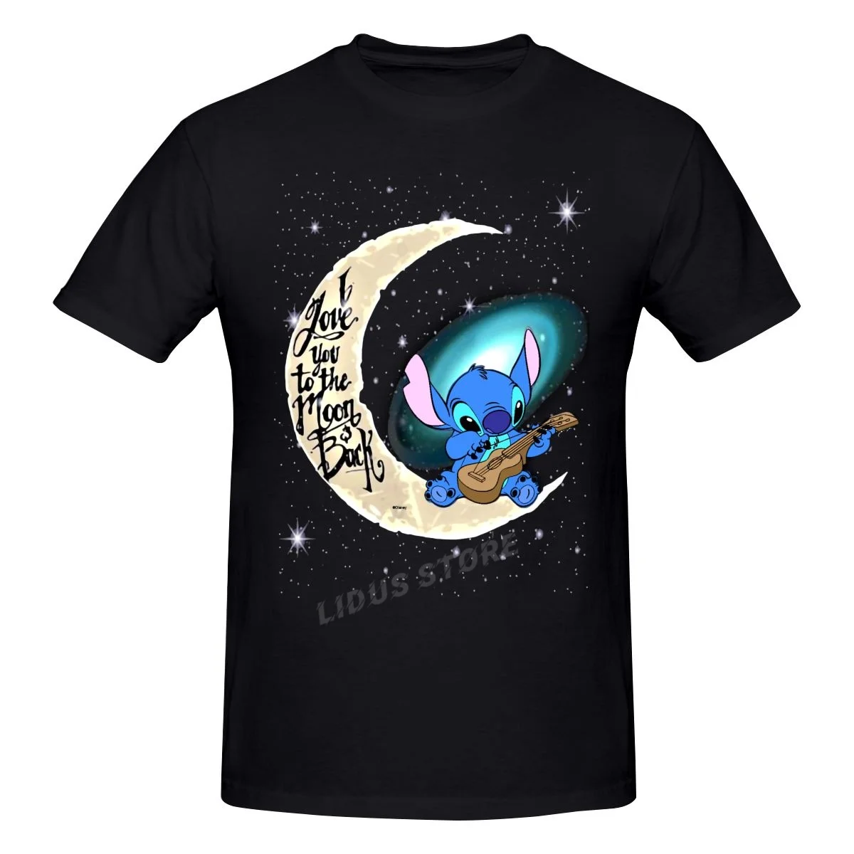 Футболка Стич I Love You To The Moon And Back футболка в стиле Харадзюку с коротким рукавом 100%