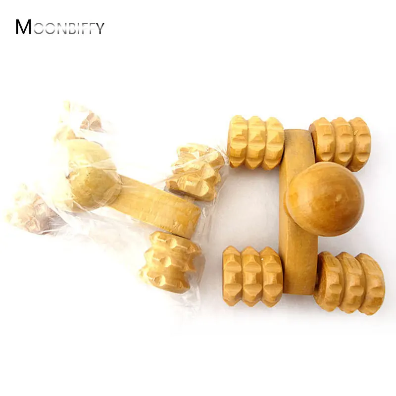 Цельнодеревянный четырехколесный автомобильный ролик из массива дерева