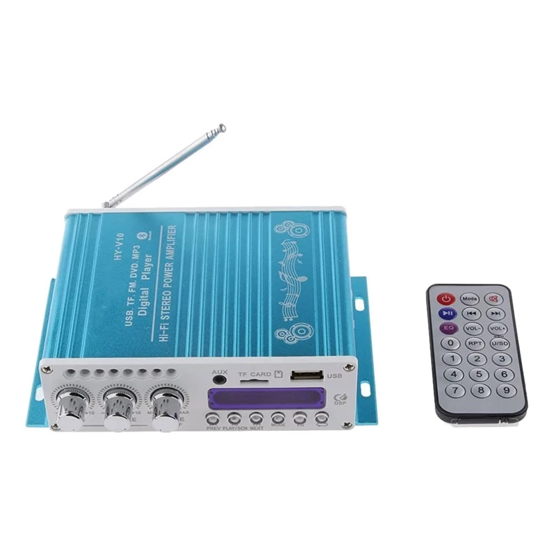 

Mini Bluetooth Hi-Fi Stereo Audio AMP Amplifier Bass Booster MP4 12V Support FM/MP3/TF/USB/DVD For Car Motorcycle