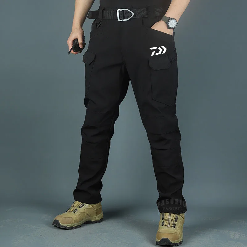

Мужские тактические камуфляжные рыболовные брюки Daiwa, длинные износостойкие дышащие Стрейчевые брюки для улицы, альпинизма, рыбалки