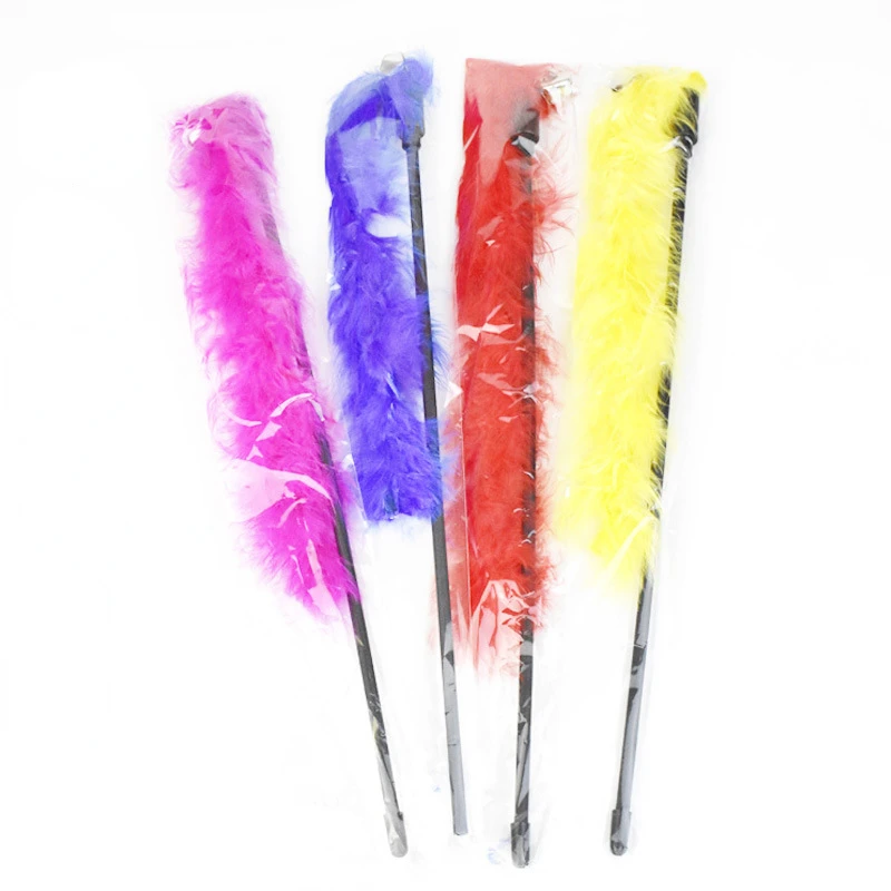 

Pet Kitten Supplies Accessories Colorful Feathers Tease Cat Stick Teaser Pet Interactive Toy Random Color Cat Funny Stick