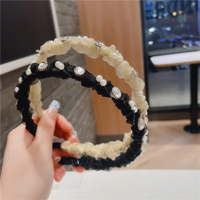 

Весенняя супер сказочная сетчатая пряжа Новинка Стразы Небольшой аромат ветер головной убор женский Высококачественный Универсальный тем...