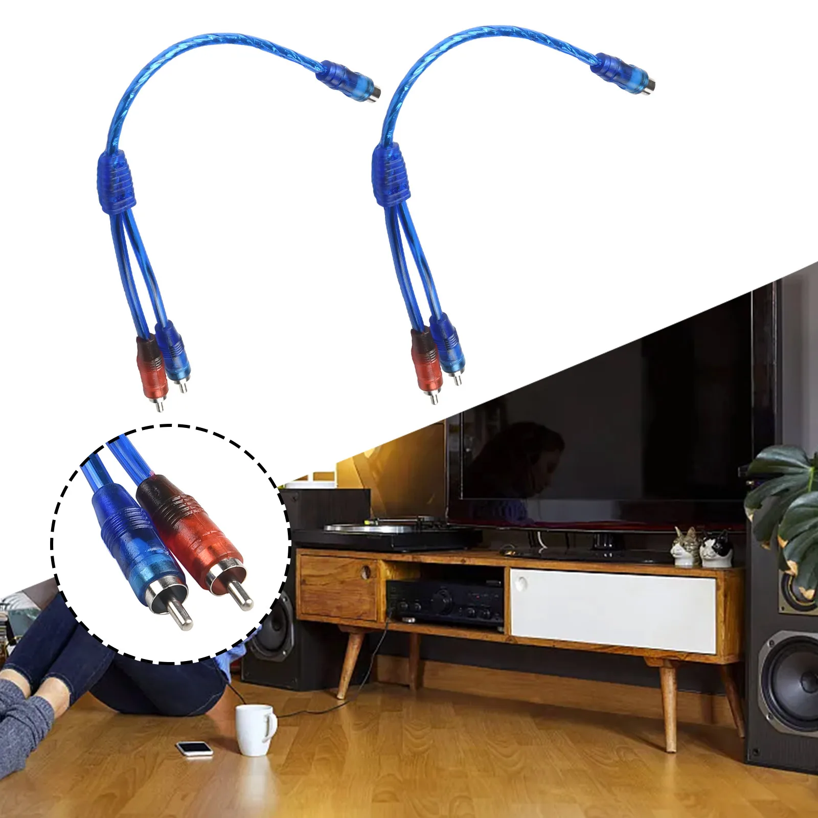 2 шт./компл. для аудиокабеля RCA Y адаптер-сплиттер компьютера 1 мама на шт.