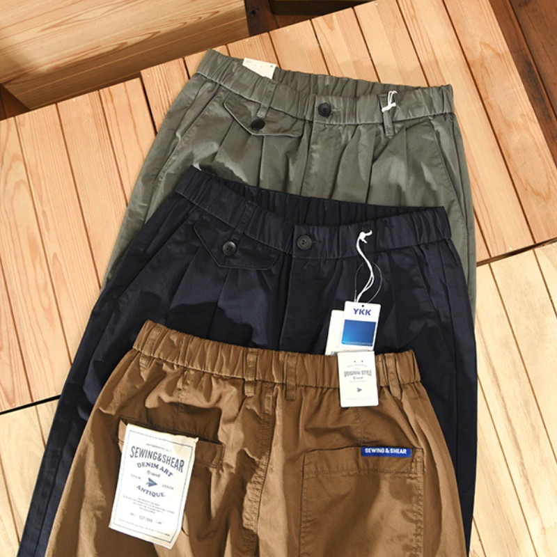 

New City Boy Style Loose Casual Pants Men Cottont Will Wash Trousers Classic Chinos Brown Cargo Pants Male Joggers